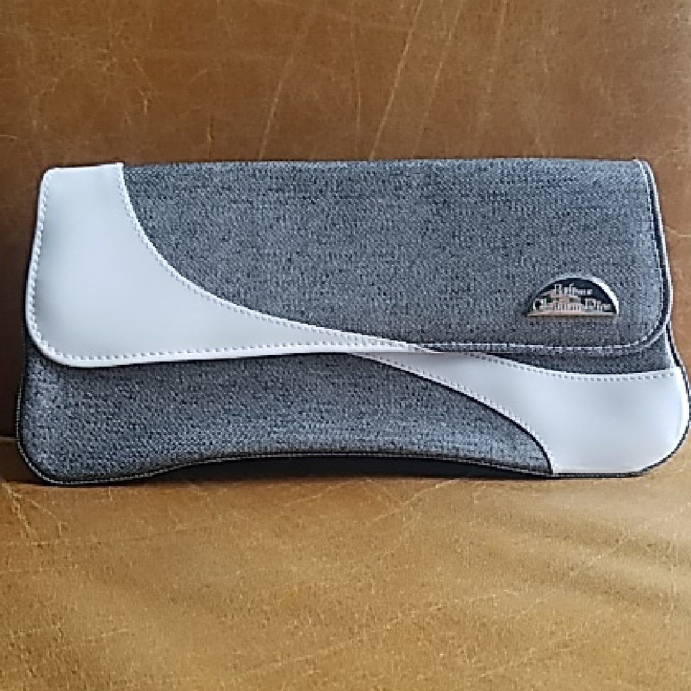 New Christian Dior Gray and White Retro Clutch Cosmetic Bag
